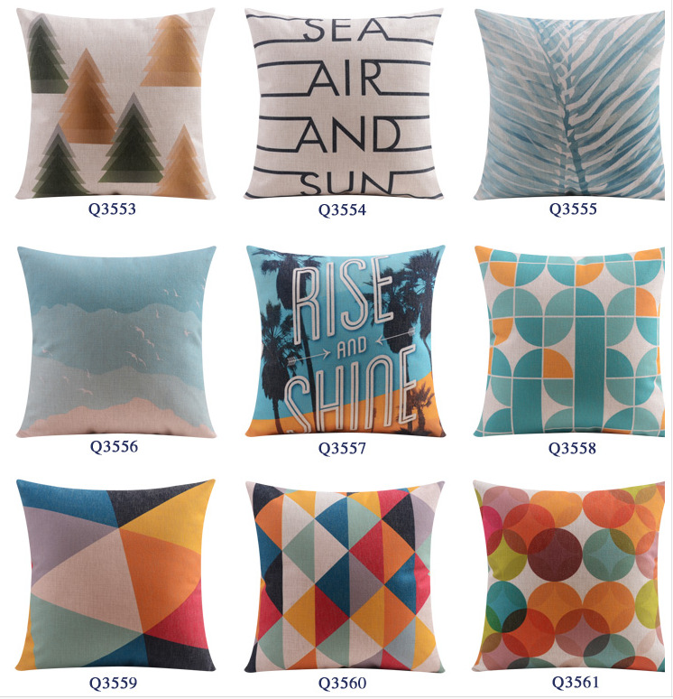 2015 new arrived fresh sofa decorative pillow covers colorful geometric home decoration pillowcase abstraction cushion cover