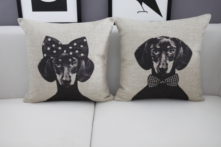 2015 new black and white dog and cat pillow cotton animals cushion for car home decor sofa cushions office nap cushion18"