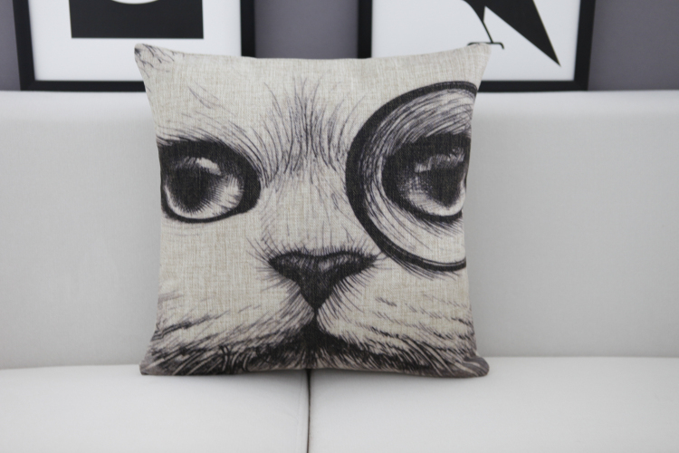 2015 new black and white dog and cat pillow cotton animals cushion for car home decor sofa cushions office nap cushion18"