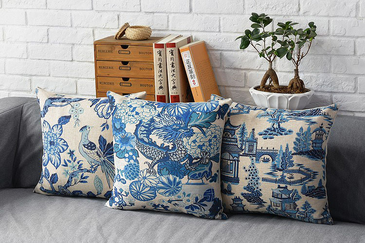 2015 new chinese style sofa cushion decorative throw pillows american pillow case personalized classic blue bird pattern