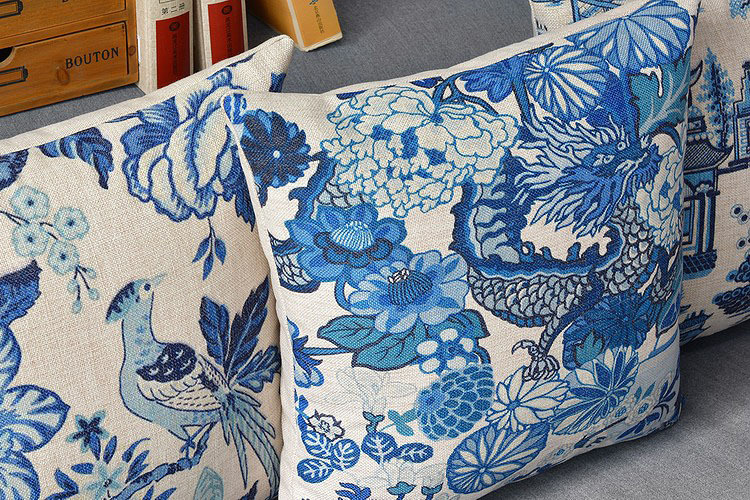 2015 new chinese style sofa cushion decorative throw pillows american pillow case personalized classic blue bird pattern