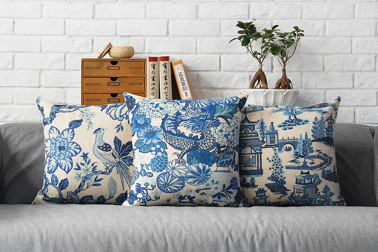 2015 new chinese style sofa cushion decorative throw pillows american pillow case personalized classic blue bird pattern