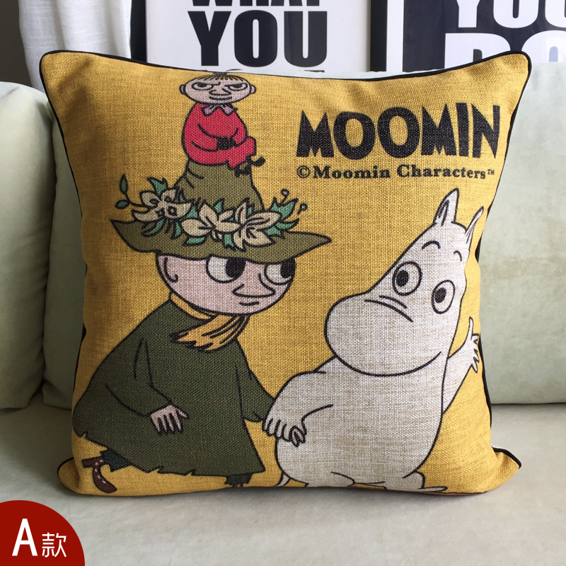 2015 new creative cartoon retro cute moomin cushion cover cartoon pillow cover for office home decor sofa cushions 45*45cm