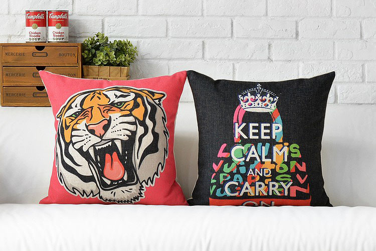 2015 new fashion america style pillowcase cute cartoon animals home decor cushion pillows tiger deer throw pillows