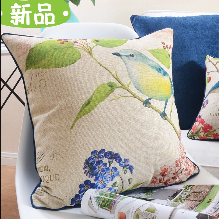 2015 new flower and bird designs, european rustic home decor pillow cases, printing,cushion covers for sofa,pillow cover