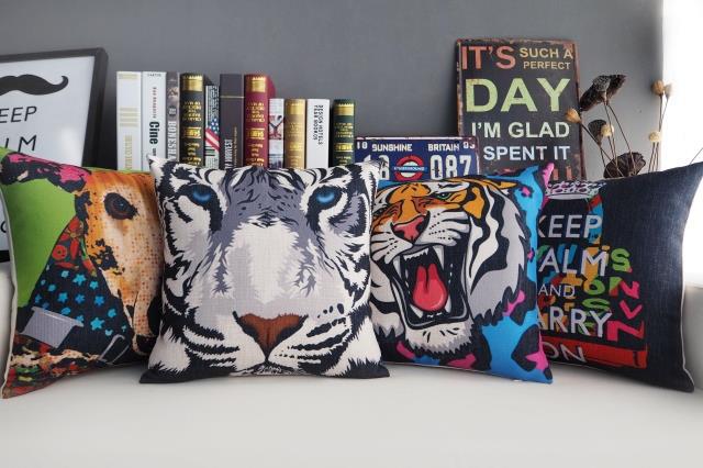 2015 reindeer woman letters animal cartoon cotton and linen pillow tiger sofa cushion cushion for leaning on