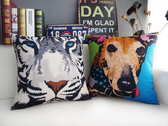 2015 reindeer woman letters animal cartoon cotton and linen pillow tiger sofa cushion cushion for leaning on