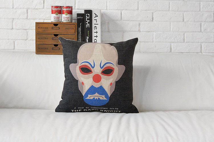 2015new cotton and linen sofa cushion batman and crown movie posters pop office hold pillow case for 43 * 43