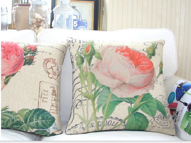 2pcs/lot 2pcs/lot american rustic pillow cushion set sofa cushion pillow cover rose