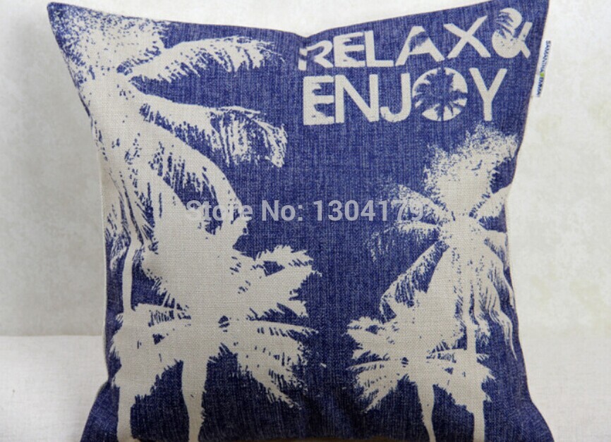 2pcs/lot fashion cushion pillow palm tree pillowcase cotton linen cushions home decor 2pcs vintage sofa cover