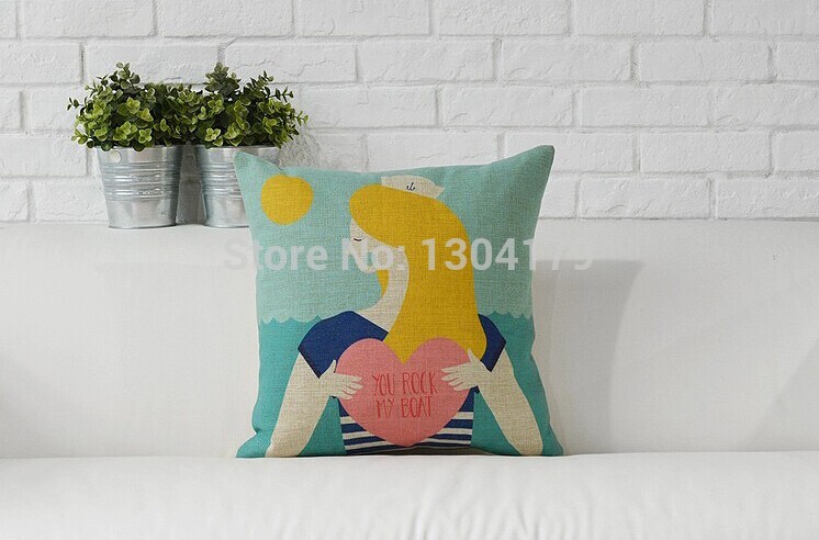 2pcs/lot love couple lovers thick cotton linen cushion linen pillow cover pillow cushions sofa car cushions linen pillow