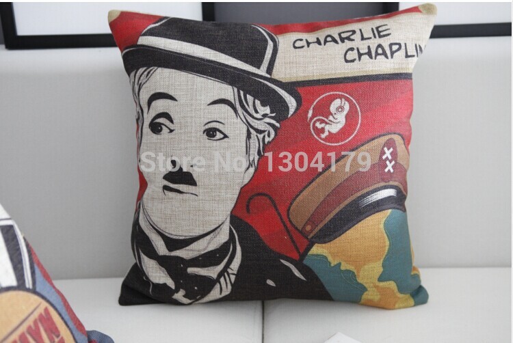 3pcs whole moden linen cotton pillow cover cushion cover marilyn monroe pillow case 18" grey cw