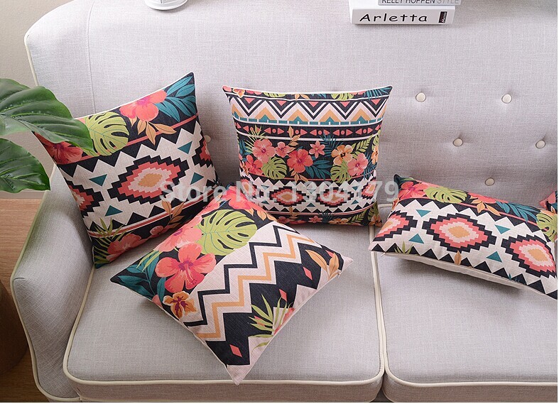 4 pieces/lot) 18"(45x45cm) abstract decorative pillow case geometry printed pillow cover sofa cushion cover