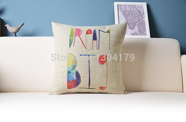 (4 pieces/lot) 18"(45x45cm) abstract decorative pillow case rainbow geometry printed pillow cover sofa cushion cover home decor