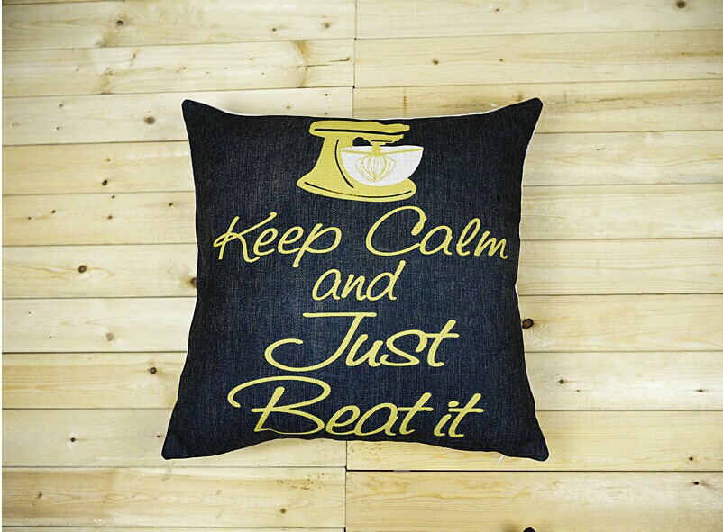 45x45cm vintage cushion cover pillow case cover black keep calm wordsthrow linen decor home case