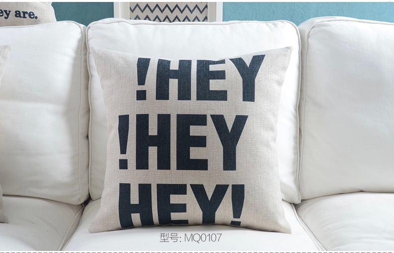 4pcs home decor cotton linen decorative throw pillow cushion proverb words square 18" pillow case