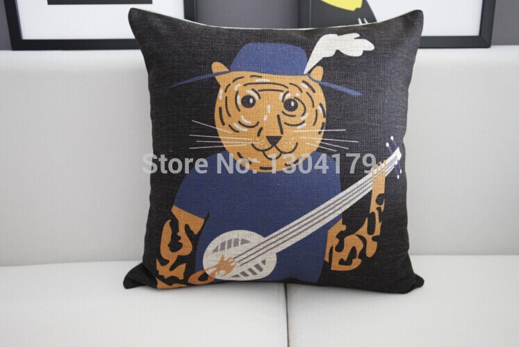 4pcs tiger animal gifts cartoon art cotton cushion cover animals pillow cover for car office home decor sofa cushions