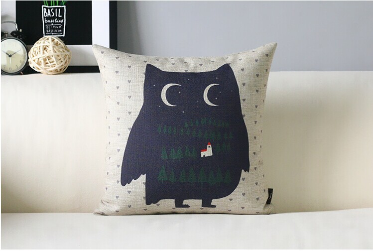 4pcslot square pillowcase pillow cushions grey modern animal owl home decoration super soft velvet pillow sofa cushion