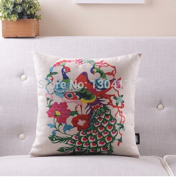 5pcs/lot china style love and pillowcase cotton linen decorative pillow covers sofa cushion cover