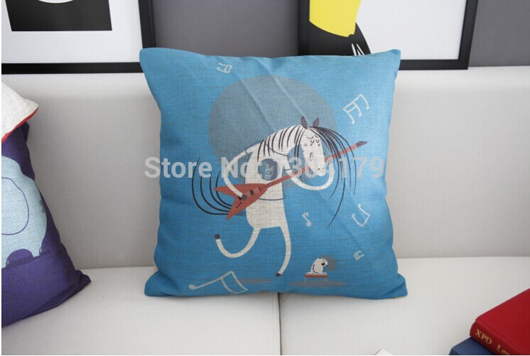 5pcs/lot new animal pillows linen cotton pillow cover cushion cover home decor sofa cushions car office nap cushion18"