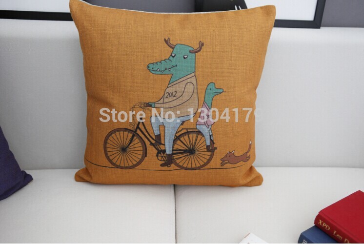 5pcs/lot new animal pillows linen cotton pillow cover cushion cover home decor sofa cushions car office nap cushion18"