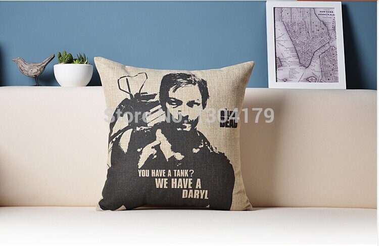 5pcs pillow decoration walkingdead movielinen cushion cover throw pillow cover