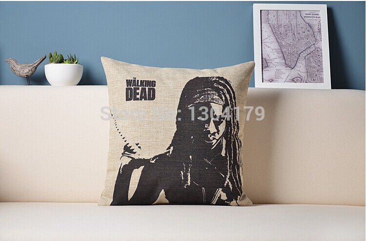 5pcs pillow decoration walkingdead movielinen cushion cover throw pillow cover