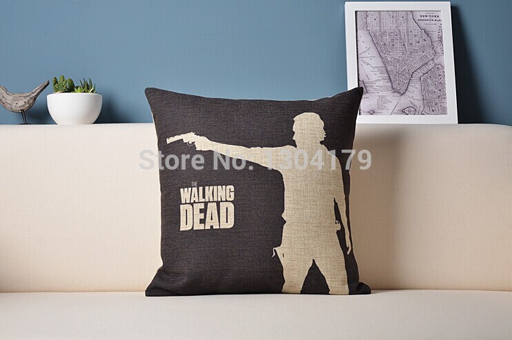 5pcs pillow decoration walkingdead movielinen cushion cover throw pillow cover