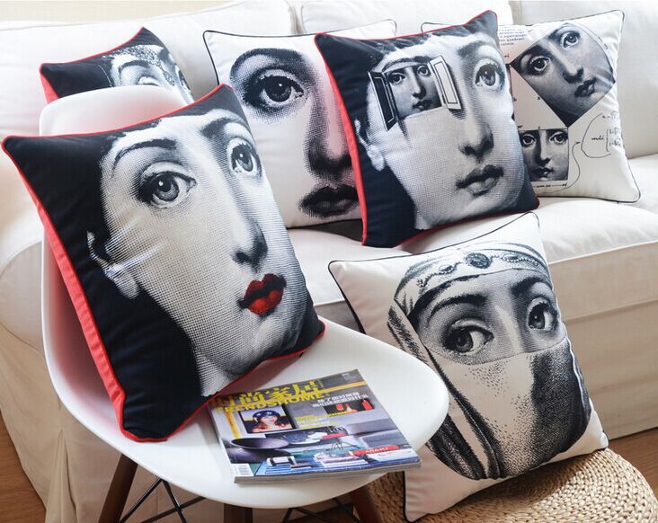 6pcs beautiful women printed cushion pillow 45cm*45cm fashion home decorative sofa cover pillowcase