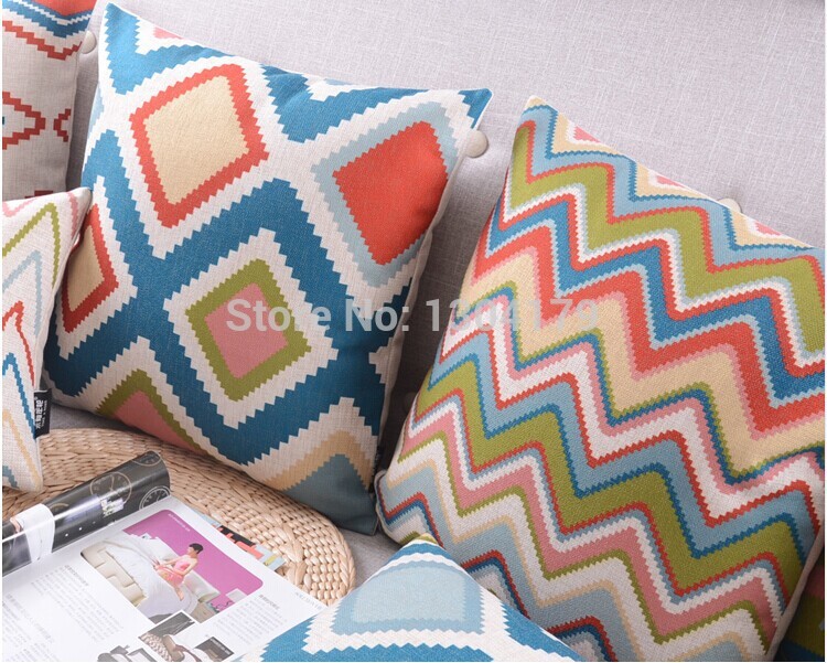 8pcs invisible zipperpattern soft home decor bed sofa cushion cover square pillowcases car back cushion cover