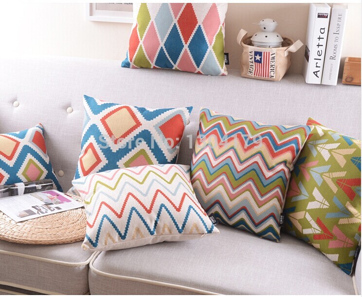 8pcs invisible zipperpattern soft home decor bed sofa cushion cover square pillowcases car back cushion cover