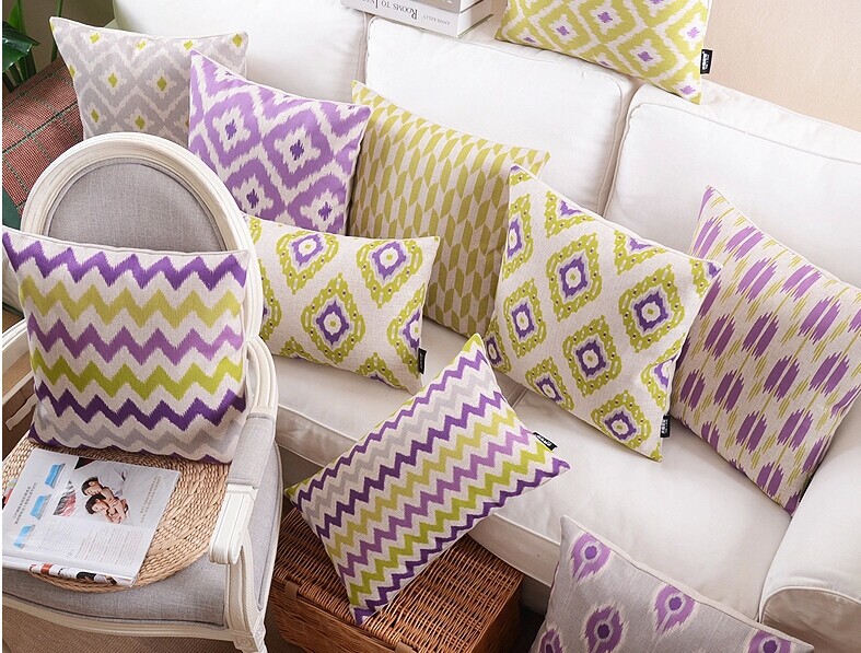 9pcs whole all kinds geometry printing cushion pillow cotton linen pillowcase cushion home decor pillow