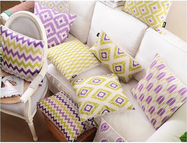 9pcs whole all kinds geometry printing cushion pillow cotton linen pillowcase cushion home decor pillow