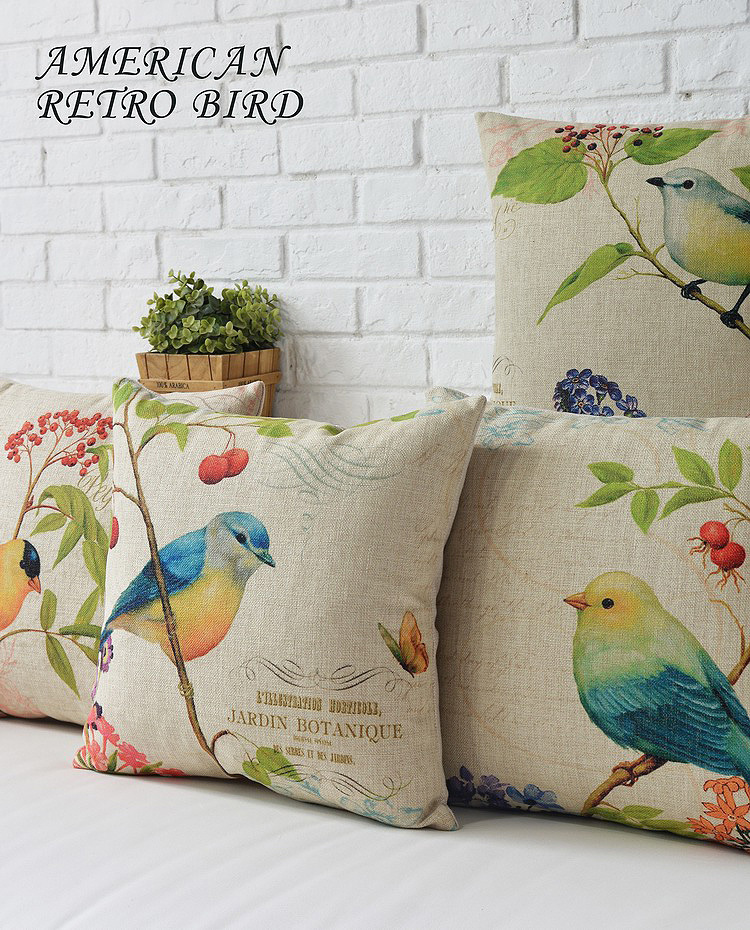 america retro bird pillow sofa animal funny bird parrot cushion decorate creative car pillow cute seat cushion