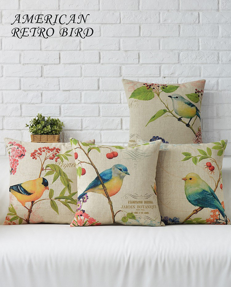 america retro bird pillow sofa animal funny bird parrot cushion decorate creative car pillow cute seat cushion