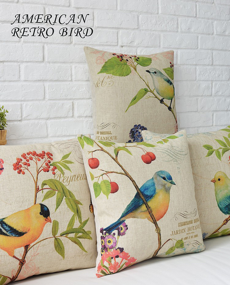 america retro bird pillow sofa animal funny bird parrot cushion decorate creative car pillow cute seat cushion