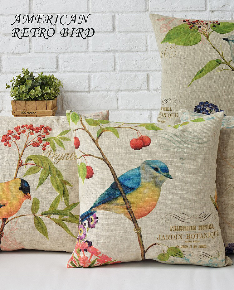 america retro bird pillow sofa animal funny bird parrot cushion decorate creative car pillow cute seat cushion