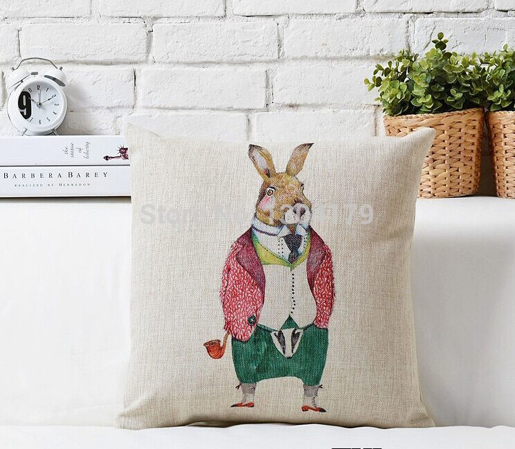 american pastoral style pillow cartoon animal cushion cover pillows decorate vintage sofa cover