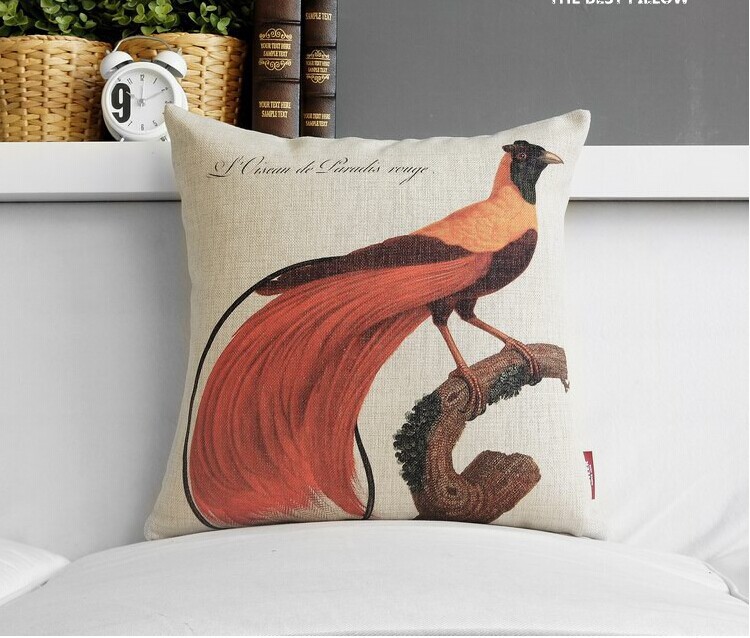 beautiful embroidered pillow cover cushion cover national trend sofa cover printing a bird