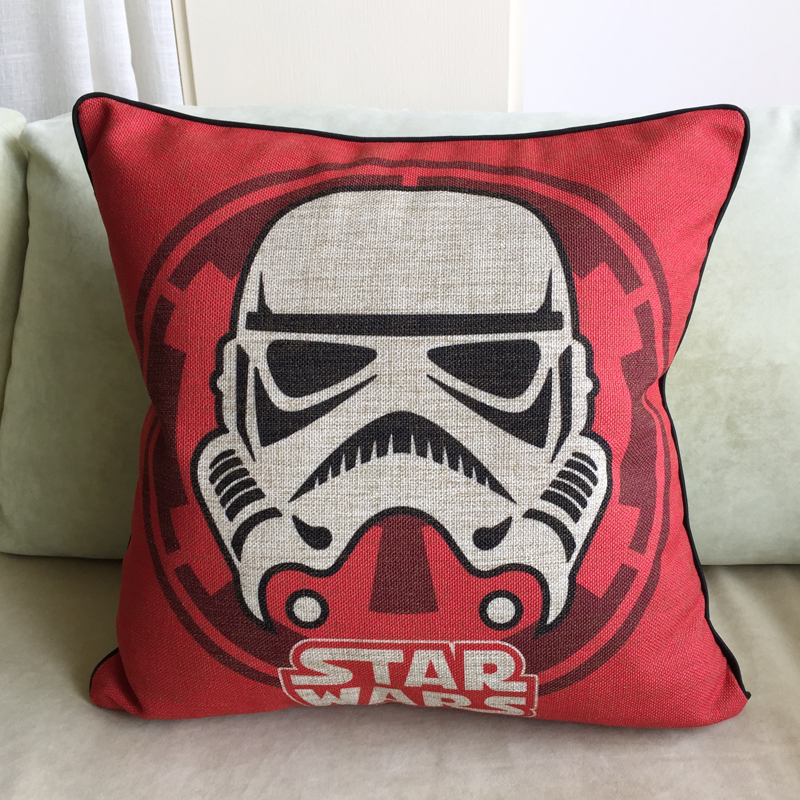 black and white american classic star wars series linen cotton pillow cushion cover,throw pillow case, home sofa car decoration