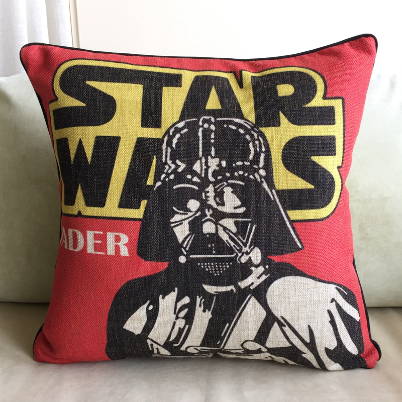 black and white american classic star wars series linen cotton pillow cushion cover,throw pillow case, home sofa car decoration