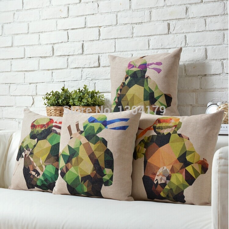 cartoon animal cotton cushion cover teenage mutant ninja turtles home decoration pillowcase creative cute decorative pillows