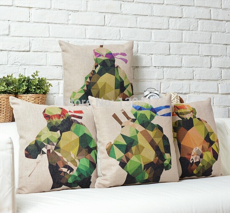 cartoon animal cotton cushion cover teenage mutant ninja turtles home decoration pillowcase creative cute decorative pillows