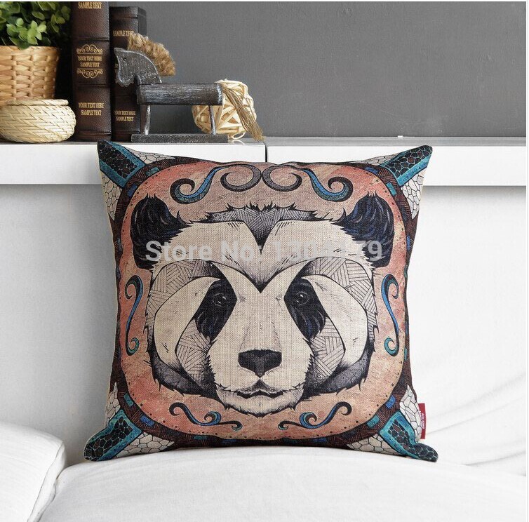 cartoon animal cushions 1pcs cat and owl and panda cushion pillow home decorate cotton linen cushion cover