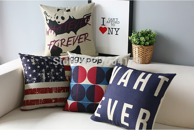 cartoon animal cushions 4pcs flag and panda cushion pillow home pillows decorate cotton linen cushion cover