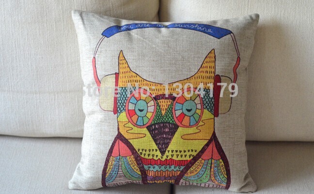 cartoon fresh animals rabbit owl baboon cotton cushion cover pillow case cover office home decor sofa pillows 45cm*45cm