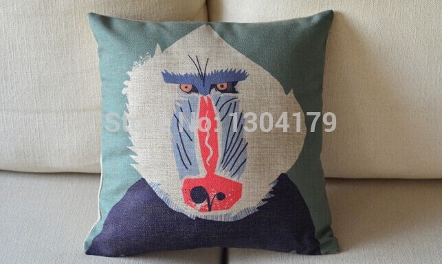 cartoon fresh animals rabbit owl baboon cotton cushion cover pillow case cover office home decor sofa pillows 45cm*45cm