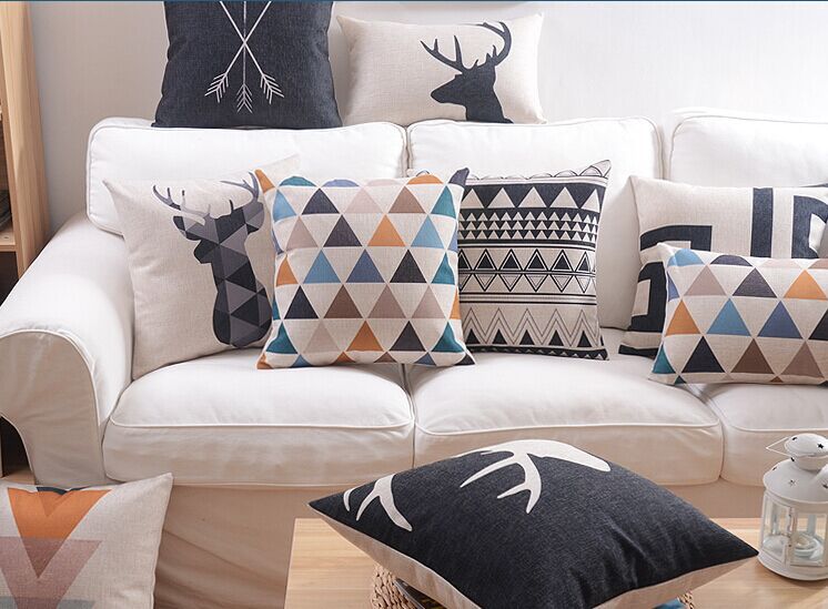 classic black& white milu deer moose elk sofa modern style cushion decorative throw pillow cases home decor promotion