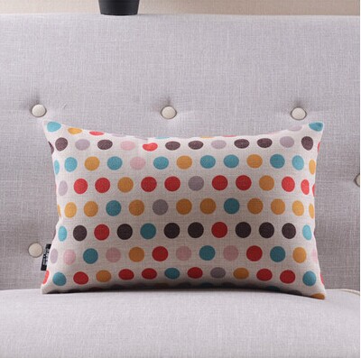 colorful dots pillow cover, 1pcs burlap cushions cover, almofadas, decorative pillows, sofa cushion,cushions home decor