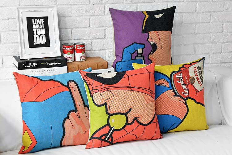 creative american cute spider-man cushion cover birthday gift pillow case home decorative sofa cushions pillows